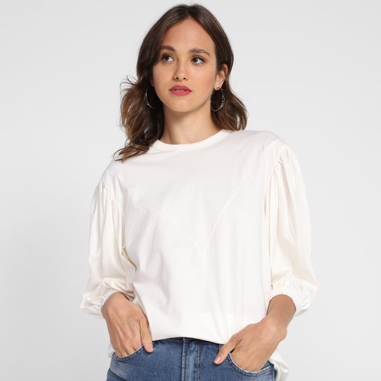 Blusa Colcci Lisa Manga Bufante Feminina - Off White