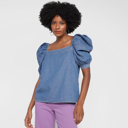 Blusa Colcci Regata Vai Dar Certo Feminina - Azul