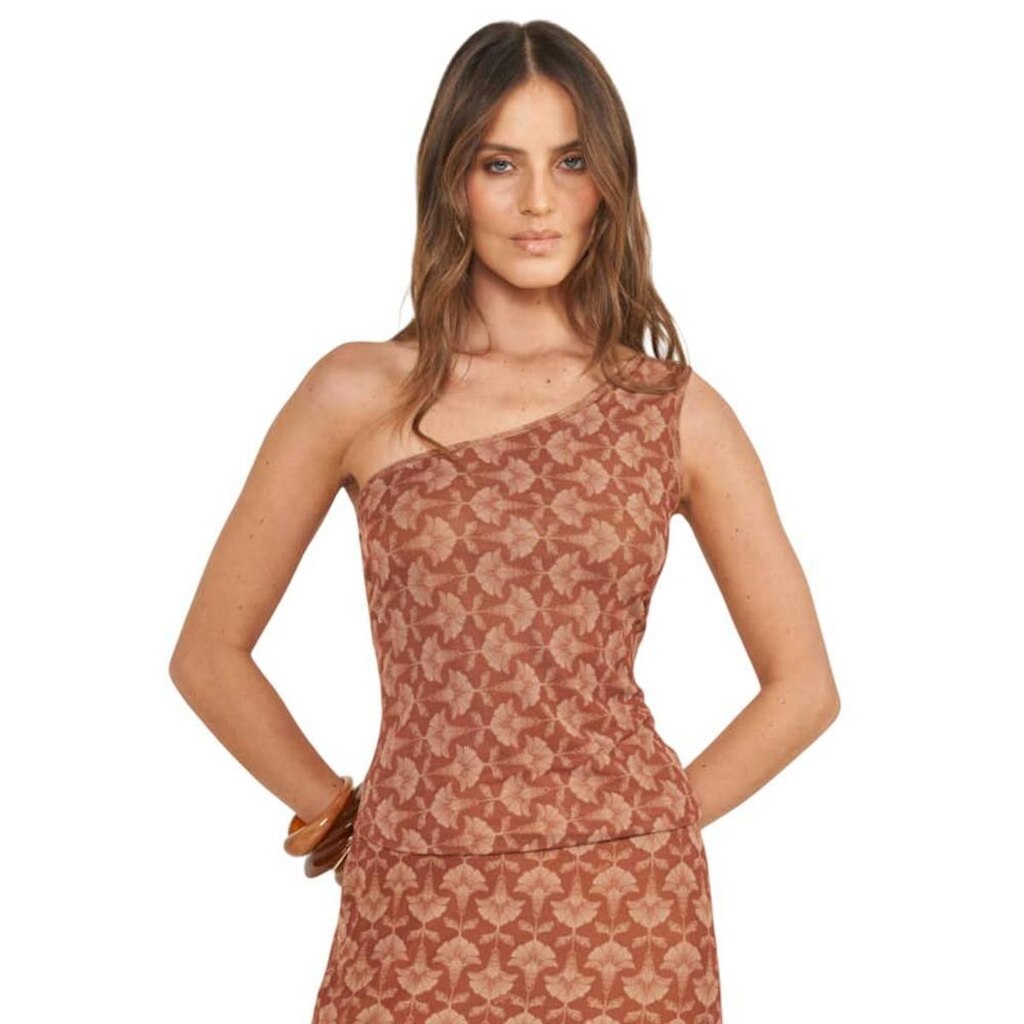 Blusa Colcci Tule Estampada Marrom Feminina