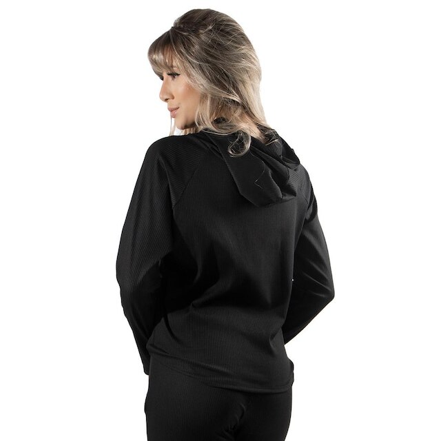 Blusa Comfy Canelada Serra e Mar Modas Com Capuz Frio Roupa Para Inverno Moda Casual