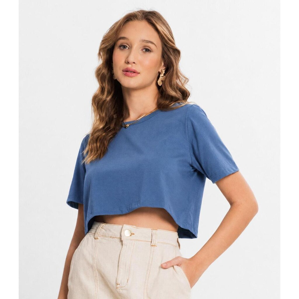 Blusa Cropped Básico Select Azul