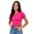 Blusa Cropped Blusinha Camiseta Feminina Lisa - Pink