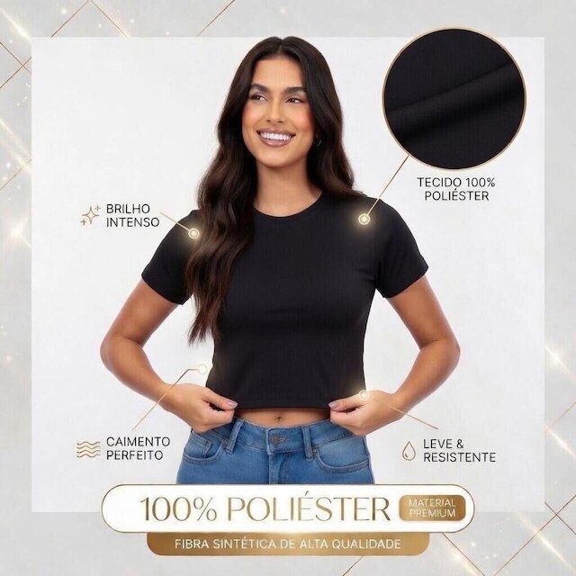 Blusa Cropped Blusinha Camiseta Feminina Lisa