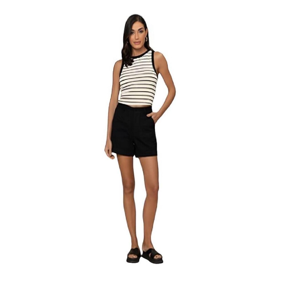 Blusa Cropped Em Cotton Listrado Fio Tinto Feminina