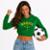 Blusa Cropped Feminina Brasil com Capuz Manga Longa Casual Torcida Poliéster e Viscose - Verde