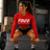 Blusa Cropped Fitness Feminino Poliester de Alto Desempenho Manga Longa com Capuz FOCO Academia - Vermelho
