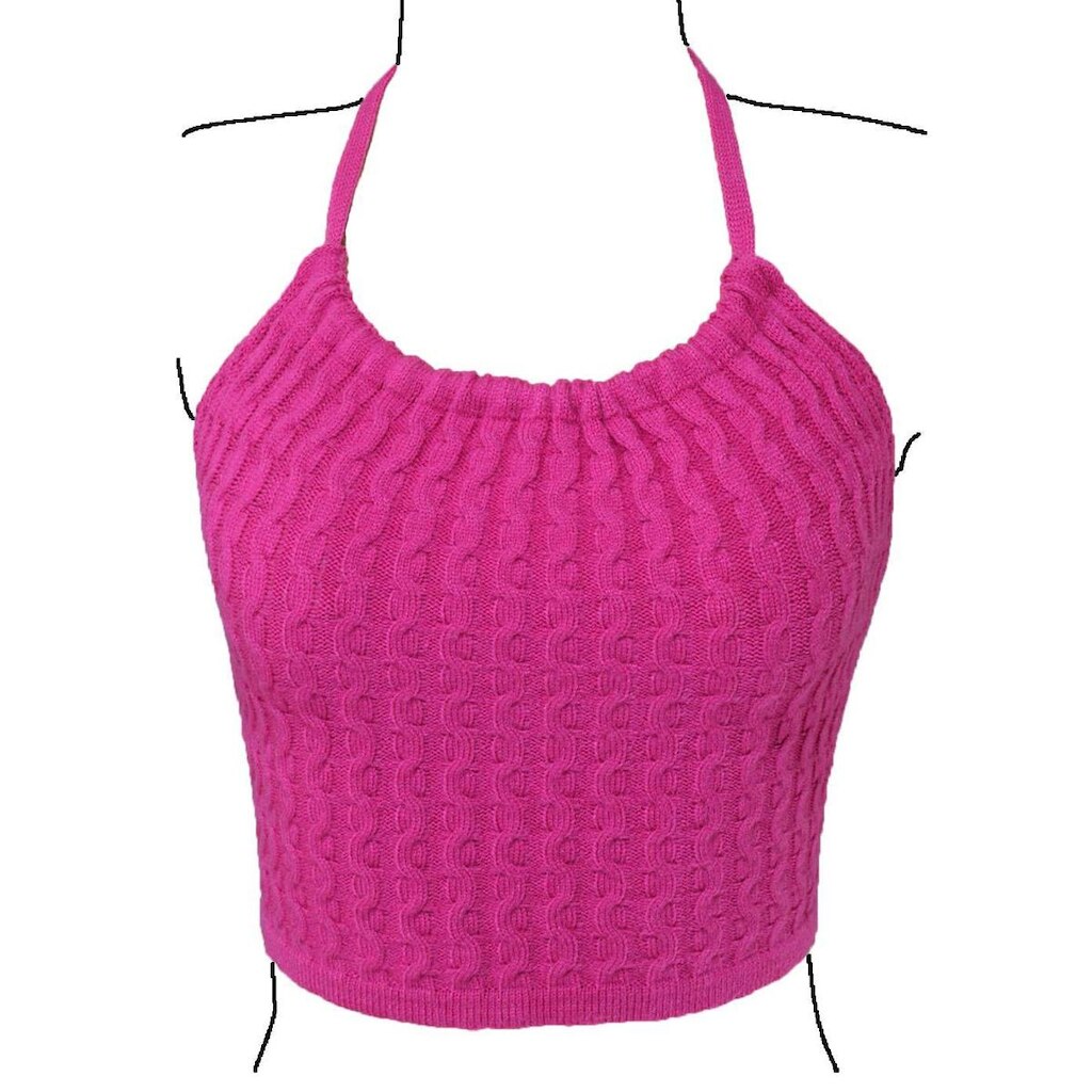 Blusa Cropped Frente Única Top - Mod Trança