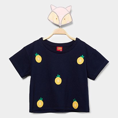 Blusa Cropped Infantil Kyly Abacaxi Menina - Feminino
