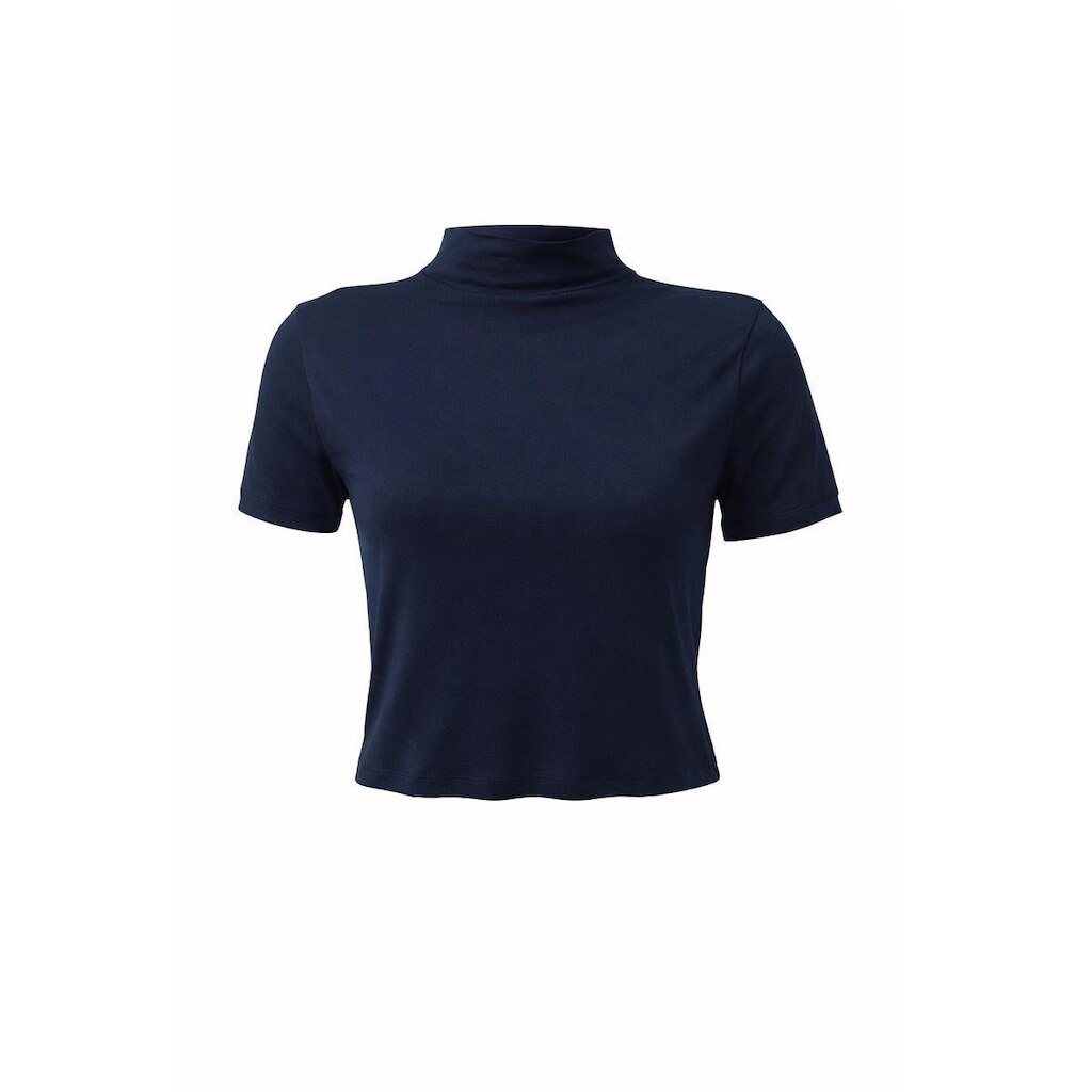 Blusa Cropped Manga Curta Básica Feminina Lunender 00665 Preta