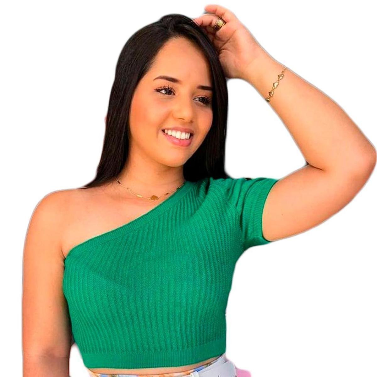 cropped tricot ombro a ombro