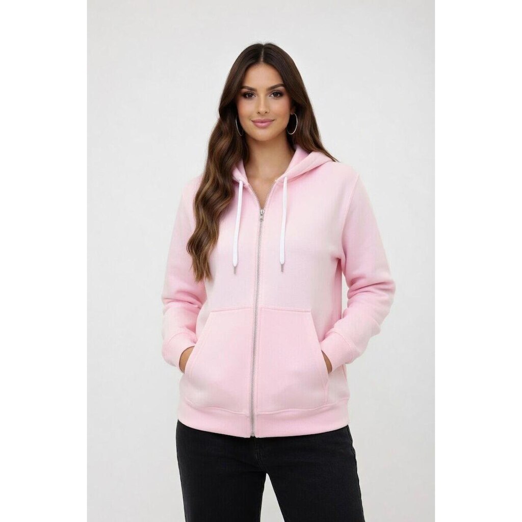 Blusa D Bell Outlet Fashion Moletom Zíper Rosa