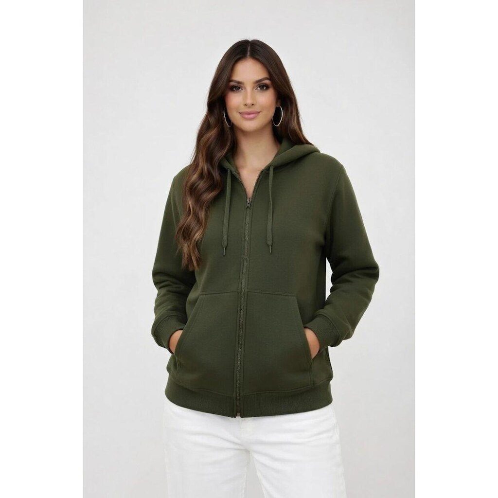 Blusa D Bell Outlet Fashion Moletom Zíper Verde