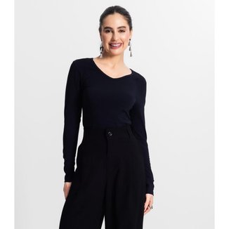 Blusa De Cotton Básica Feminina Kohmar Preto