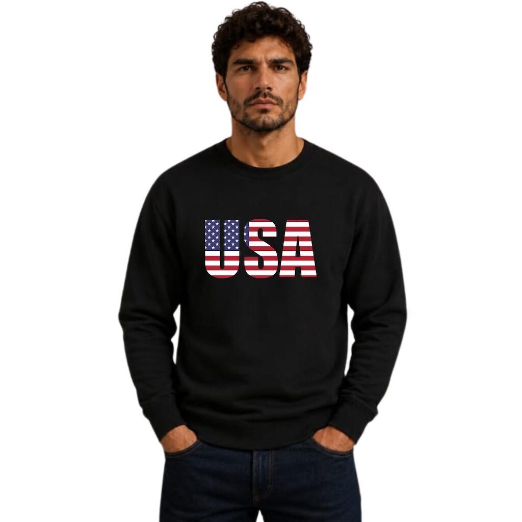 Blusa De Frio Careca USA Copa Fut Masculino Careca Algodão Eatados Unidos Moderno