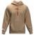 Blusa De Frio Fechada Com Capuz E Estampa Cruz Moletom Canguru - Bege