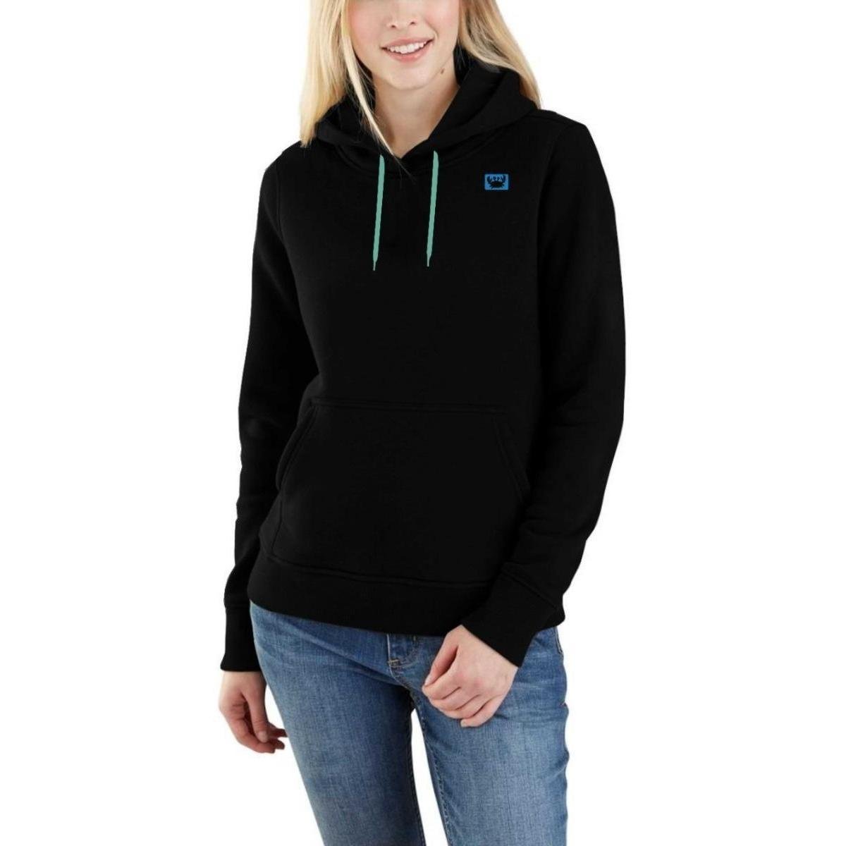 Blusa de Frio Feminina Casaco Inverno Moletom Flanelado Com Capuz E Bolso Canguru Menor preço em Blusa de Frio Feminina Casaco Inverno Moletom Flanelado Com Capuz E Bolso Canguru