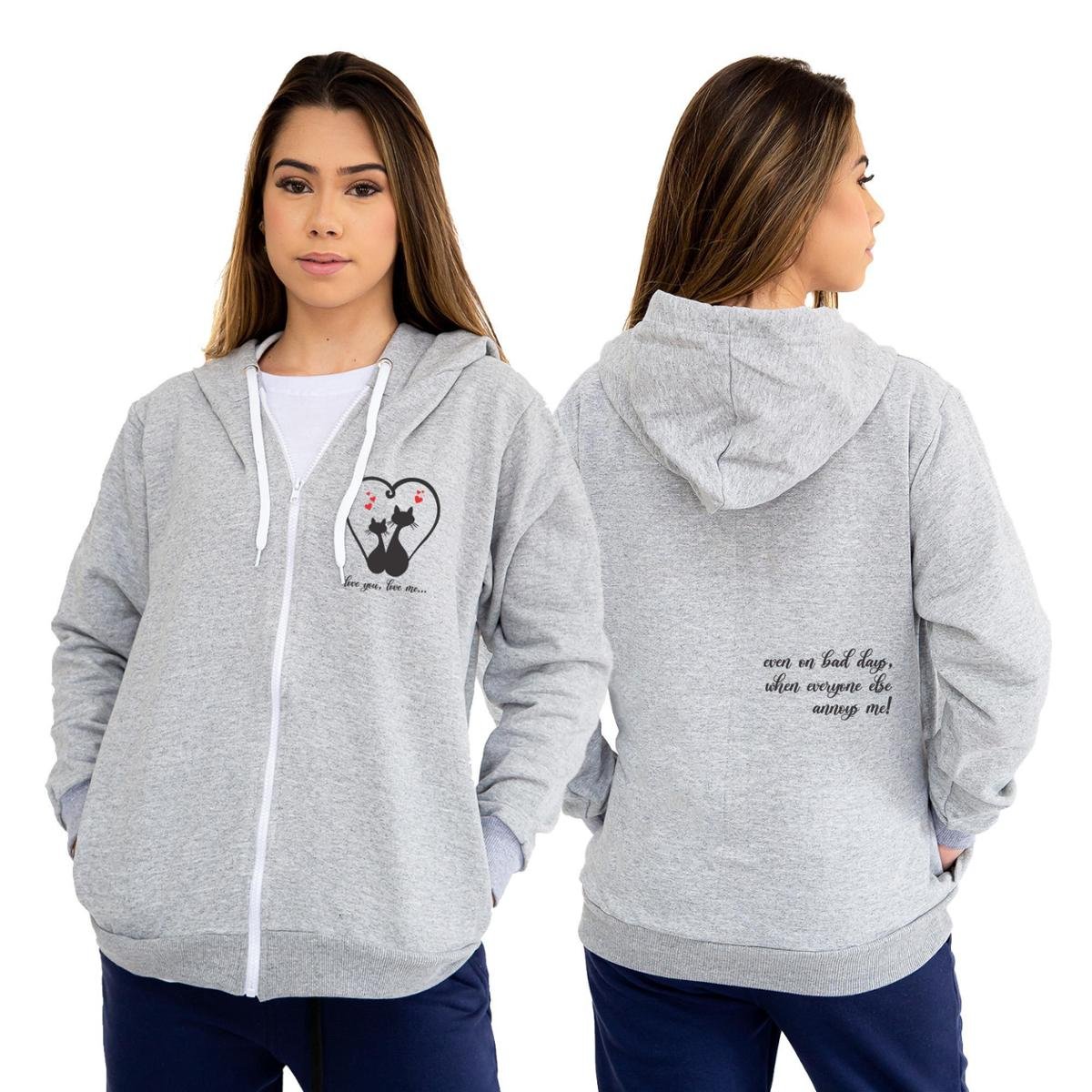 blusa de moletom aberta feminina