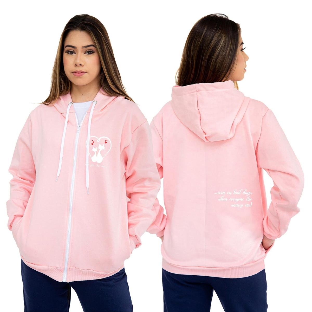 blusa de moletom aberta feminina