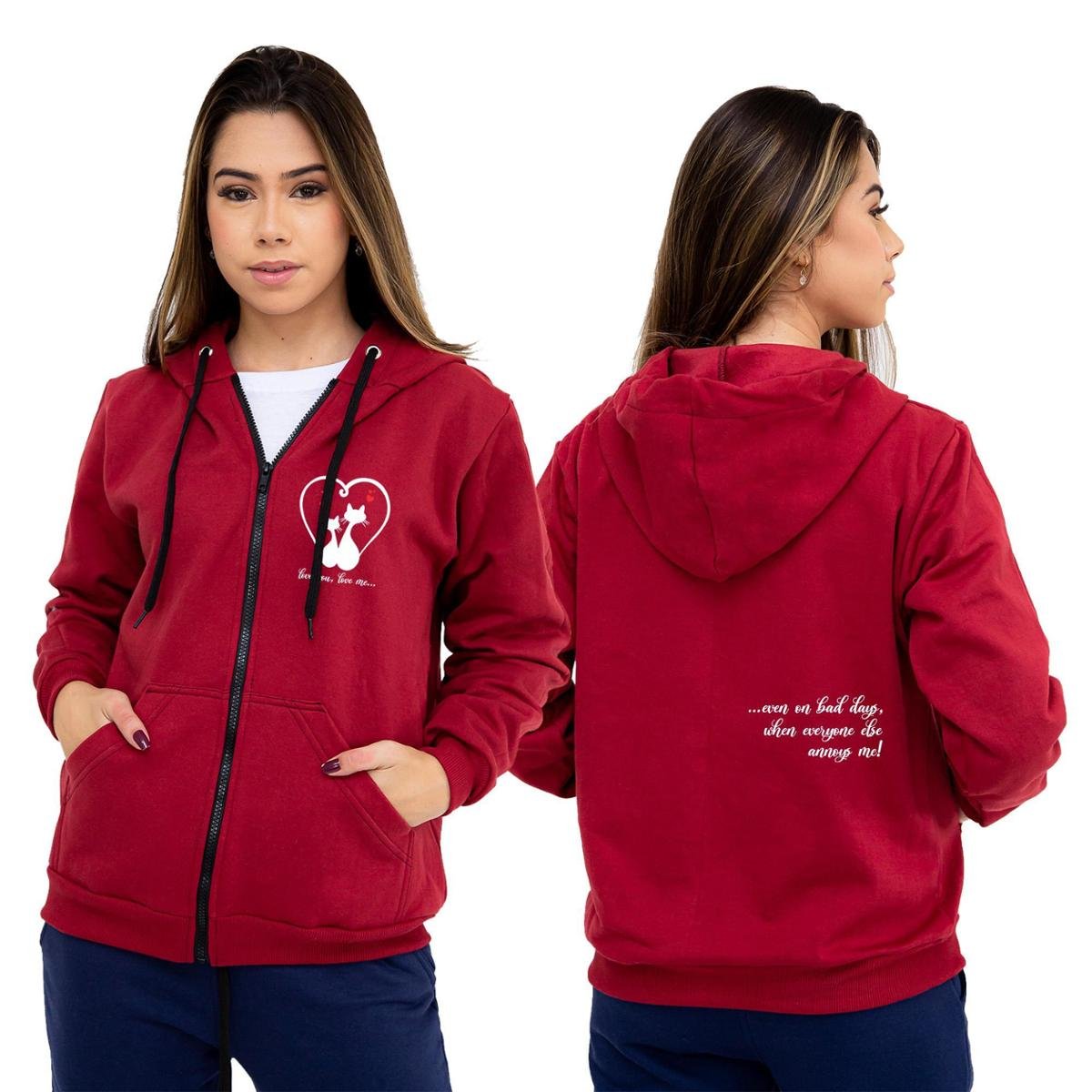 blusa de moletom aberta feminina
