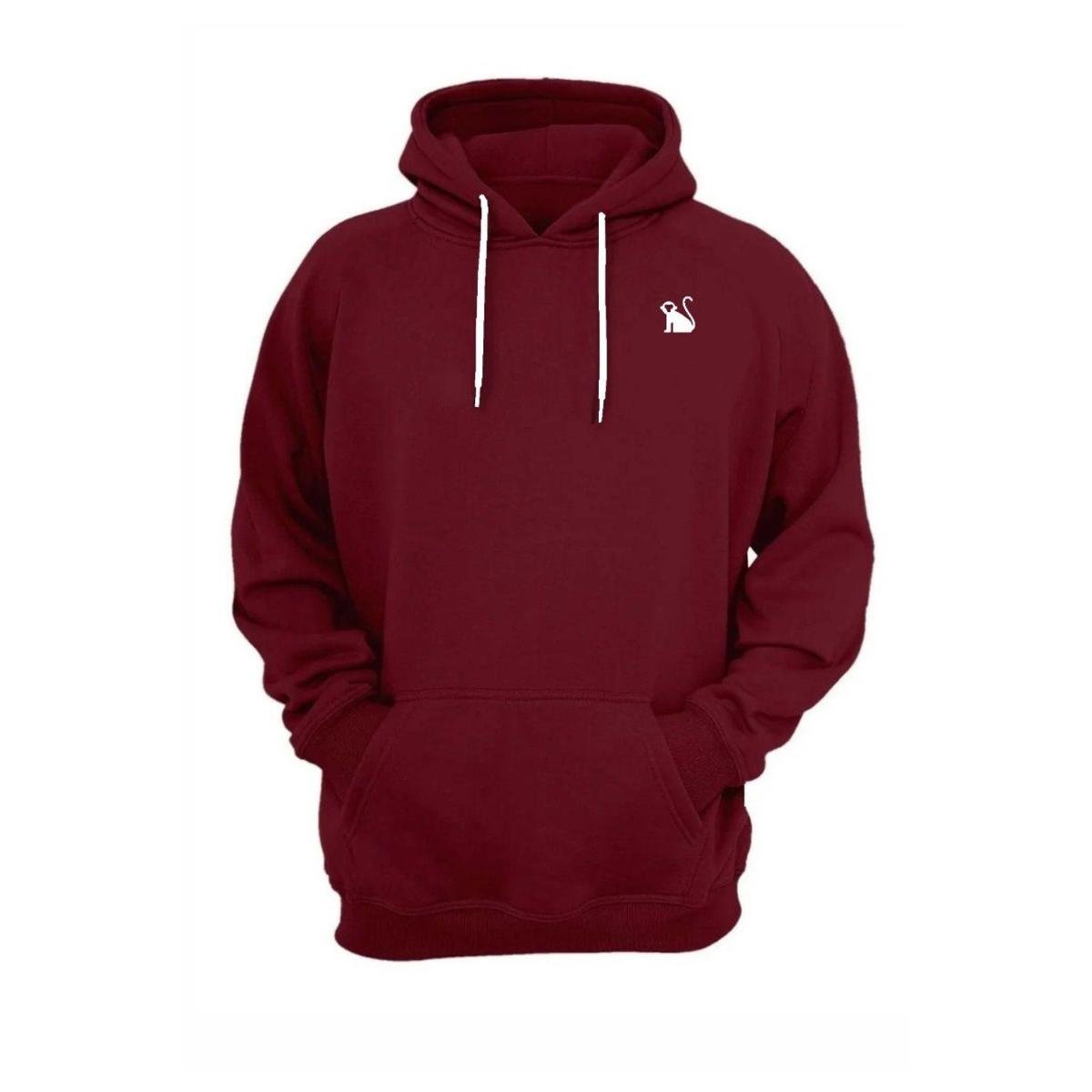 Blusa De Frio Moletom Canguru Estampado Opice Vinho Inverno Menor preço em Blusa De Frio Moletom Canguru Estampado Opice Vinho Inverno