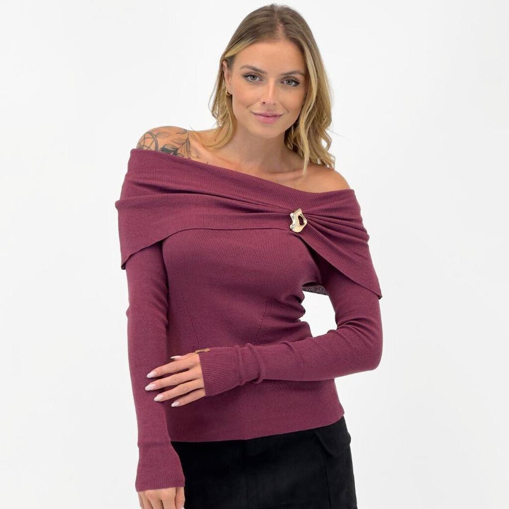 Blusa de Lã Das Gurias Gola Canoa Feminina