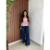 Blusa De Listra Alça Regulavel Lastex Costa Solto Crisconf - Rosa