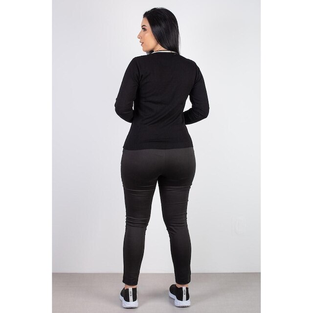 Blusa de malha manga longa 60007 - GG - Azul marinho