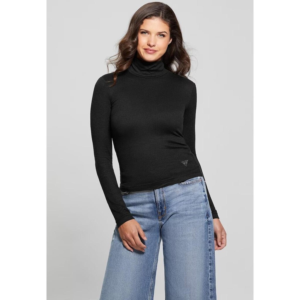 Blusa de Malha Tricot Eco Gola Alta Preto
