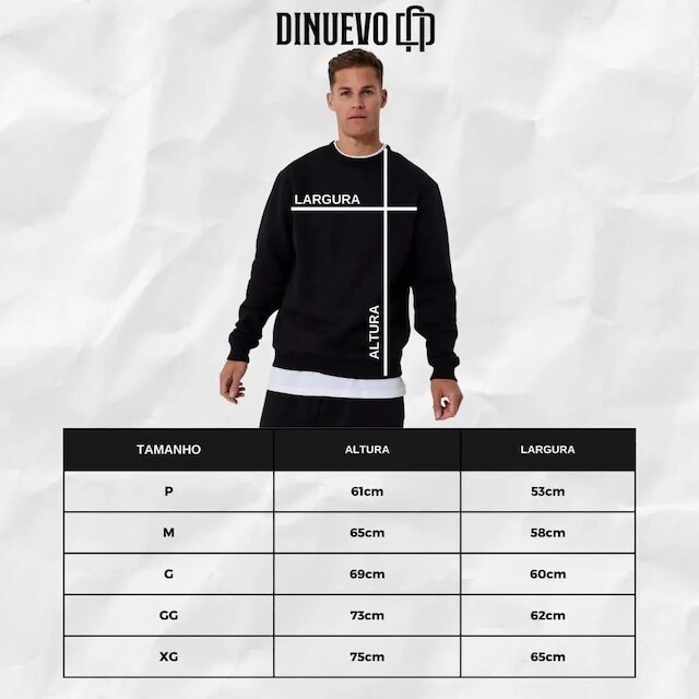 Blusa de Moletom Canguru Big Logo DiNuevo Preto