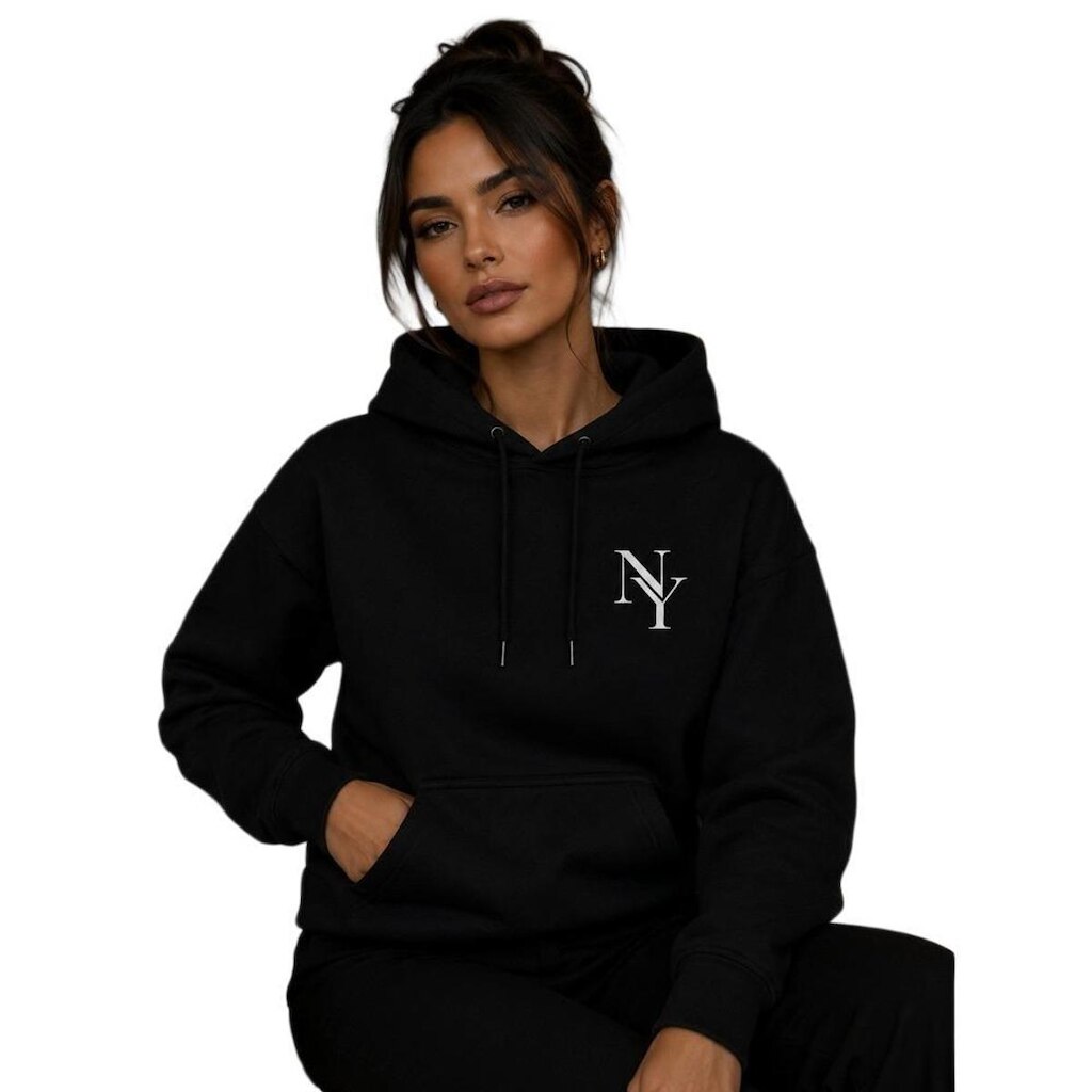 Blusa de Moletom Canguru Feminino Capuz Ajustavel Blusa Frio