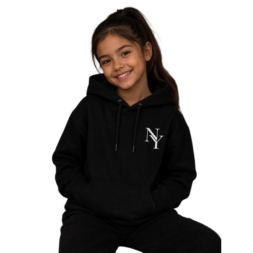 Blusa de Moletom Capuz Canguru Infantil Menina Escola Creche