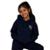 Blusa de Moletom Capuz Canguru Infantil Menina Escola Creche - Marinho