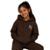 Blusa de Moletom Capuz Canguru Infantil Menina Escola Creche - Marrom