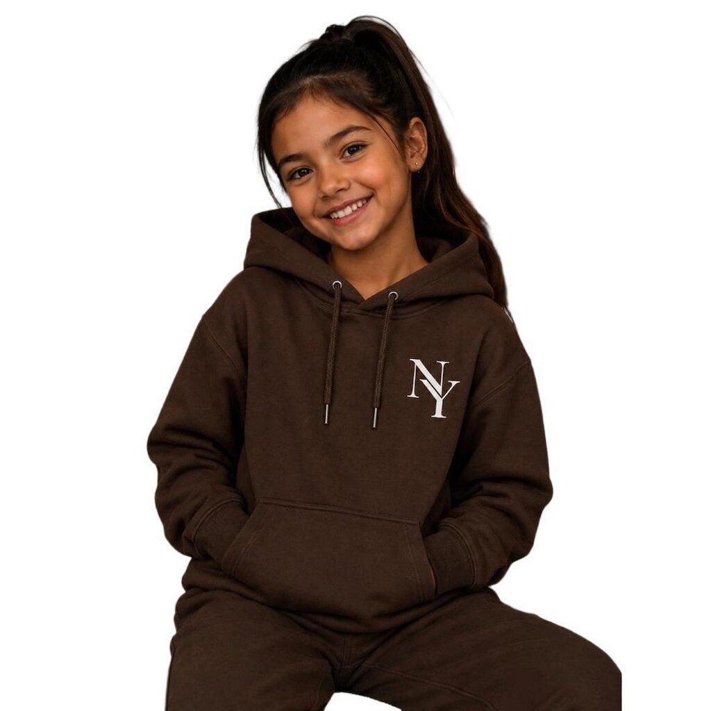 Blusa de Moletom Capuz Canguru Infantil Menina Escola Creche