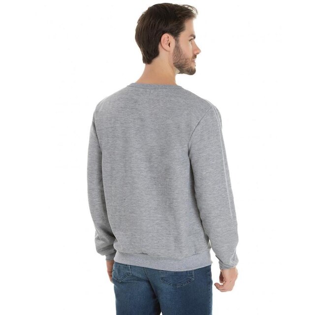 Blusa de Moletom Careca Masculino Básico Liso Sem Capuz