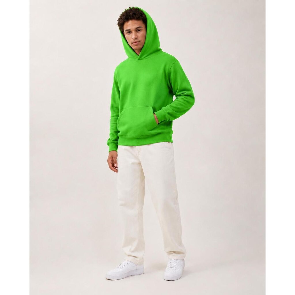 Blusa De Moletom Com Capuz E Bolso Canguru Sem Estampa