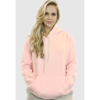 Blusa De Moletom Feminino Com Capuz E Bolso Canguru