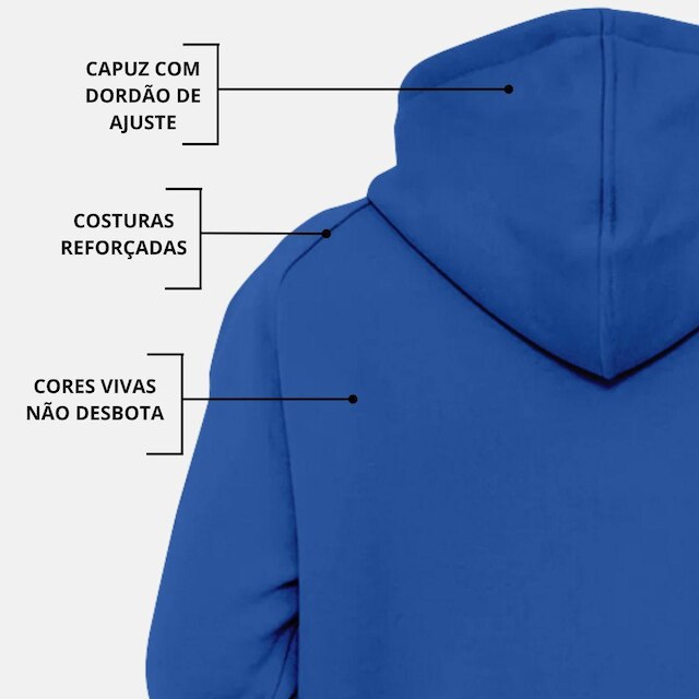 Blusa de Moletom Flanelada Canguru Com Capuz Bordô