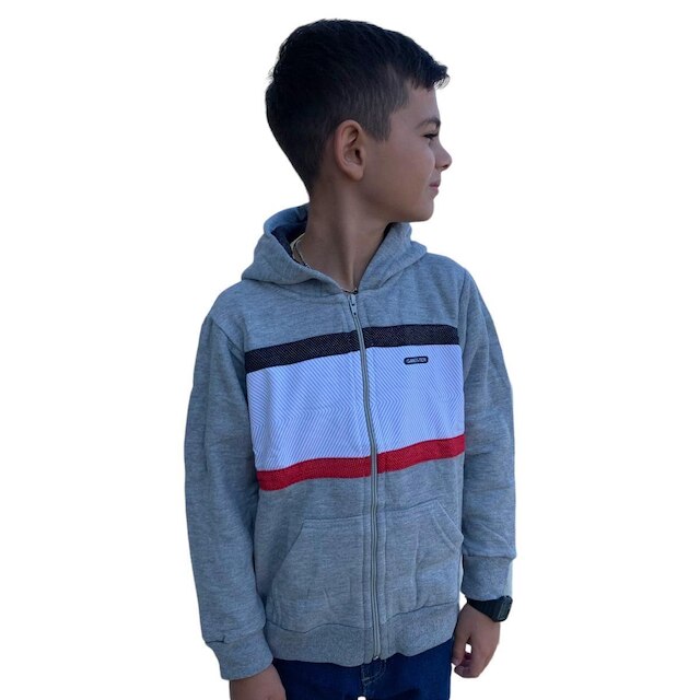 Blusa de Moletom Infantil Com Ziper e Capuz Gangster Inverno