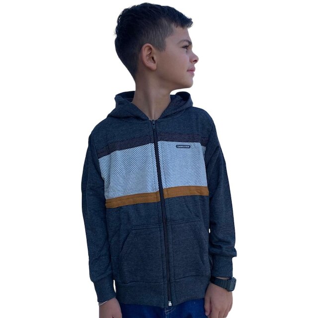 Blusa de Moletom Infantil Com Ziper e Capuz Gangster Inverno