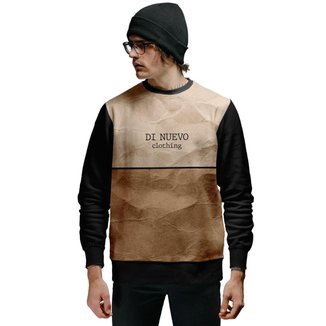 Blusa de Moletom Textura Papel Amassado Di Nuevo Masculina