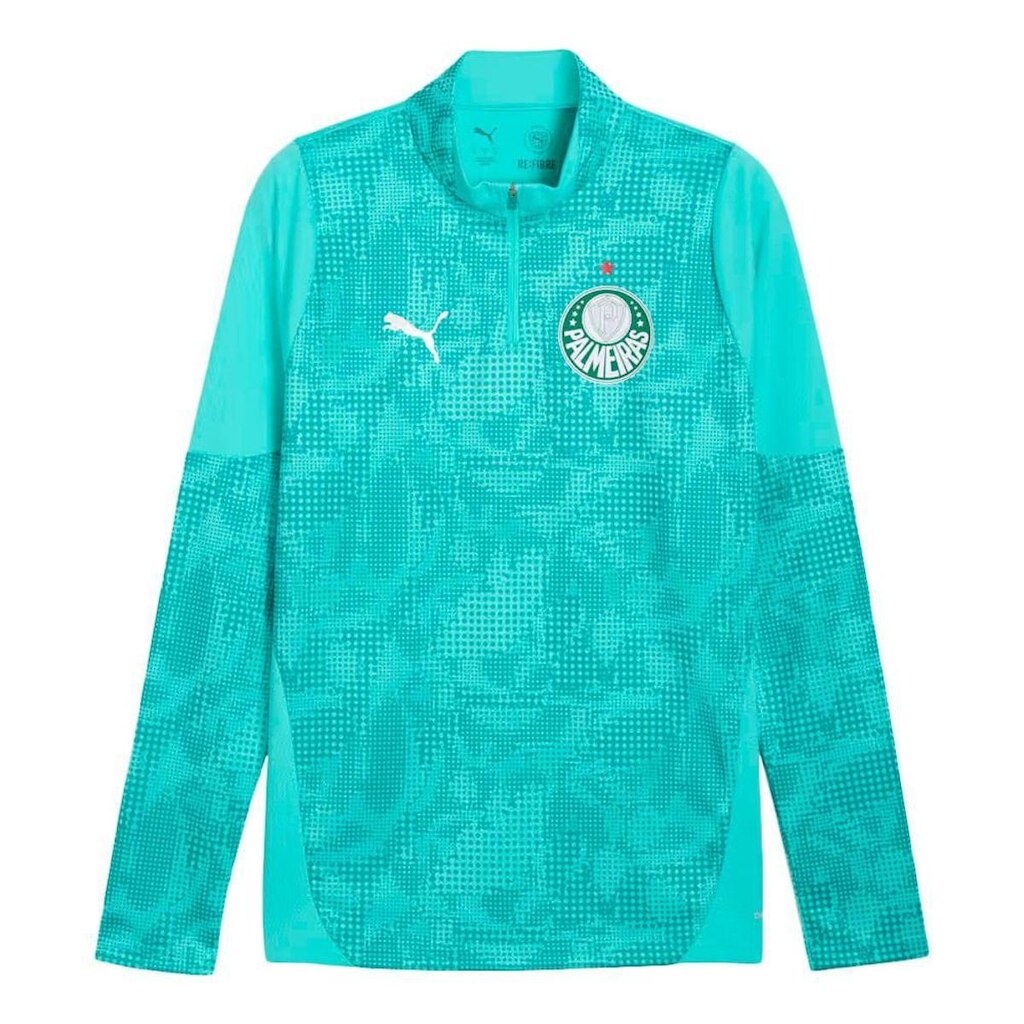 BLUSA DE TREINO PUMA PALMEIRAS 1/4 ZIP MASCULINO - VERDE AGUA GGGGG