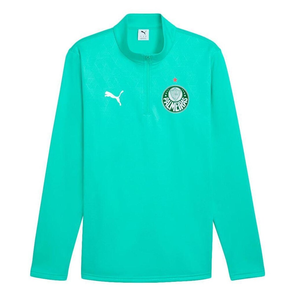 BLUSA DE TREINO PUMA PALMEIRAS WARM SE MASCULINO - VERDE AGUA GGGGGG