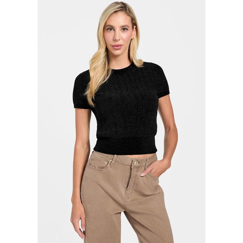 Blusa de Tricot Chenille Eco Preto