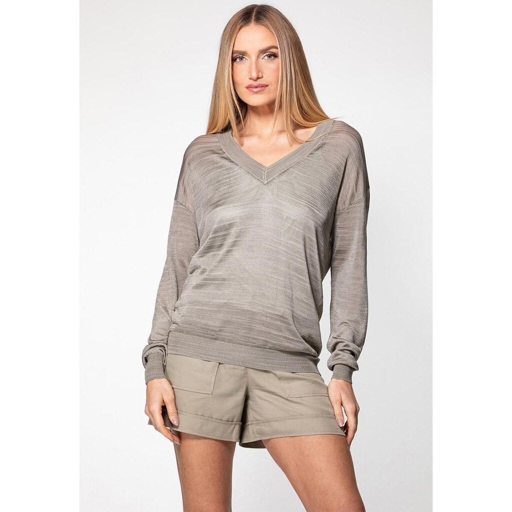 Blusa de Tricot Eco Decote V Verde