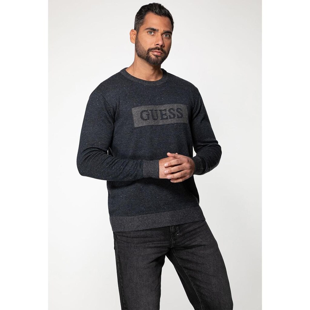 Blusa de Tricot Logo Azul Escuro