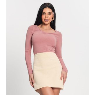 Blusa De Viscolight Básica Feminina Kohmar Rosa