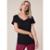 Blusa Decote Pedras Cinza mescla M - Preto