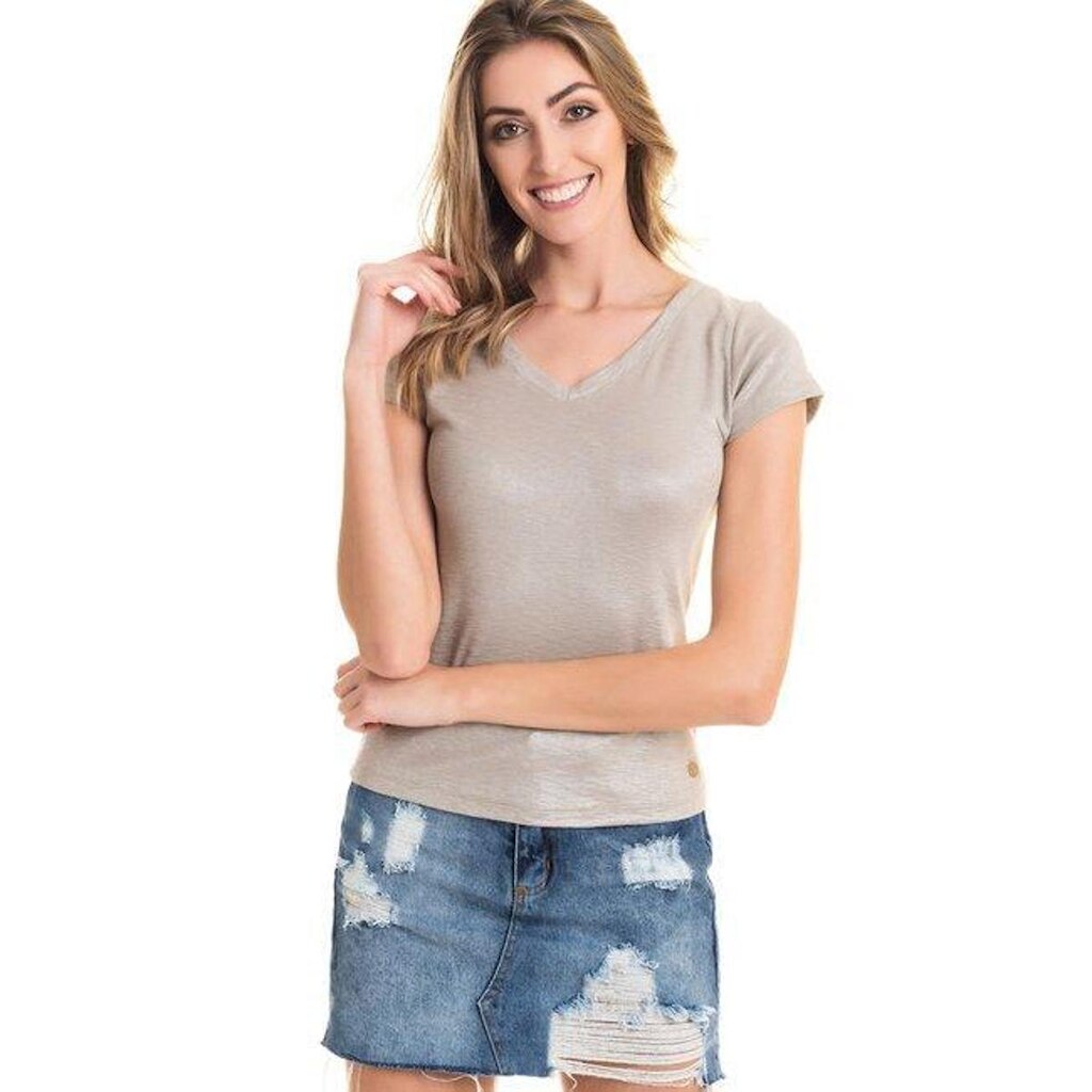 Blusa decote V  Ribana Flame  Tiras Costa - Serena