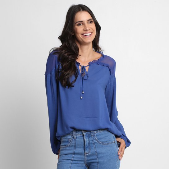 Blusa Delícia Amarração - Azul